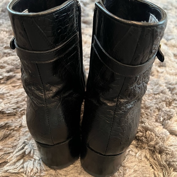 Men’s MAURI Black Hand Made OSTRICH Side Zip Boots Size 8.5 Made In Italy main image 13